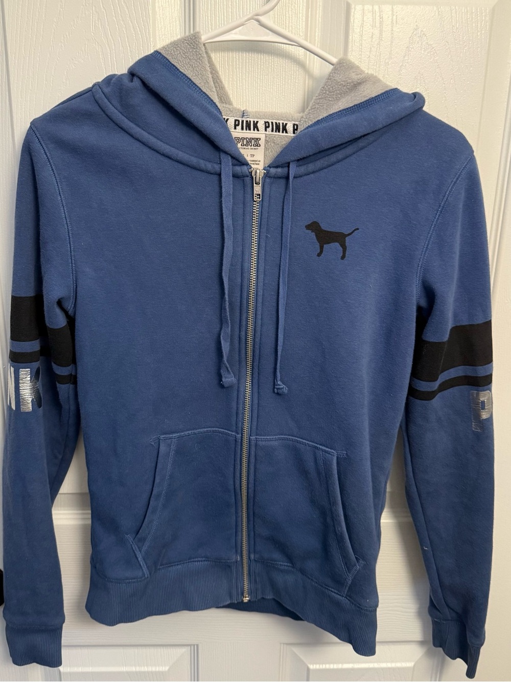 PINK Victoria’s Secret Blue Sherpa Lined Zip Hoodie Full Zip Sweatshirt